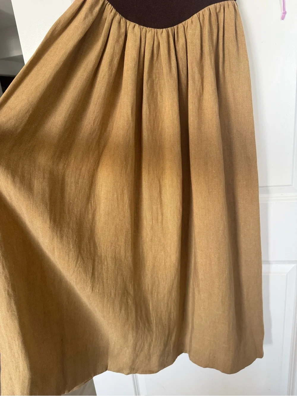 NWT Tory Burch Dress Beige Linen Raw Canvas And Wisteria Silk Chiffon $1,198 4